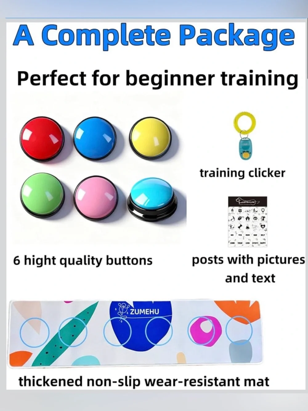 ZUMEHU-Dog Talking Buttons, 6 Colors Dog Buttons for Communication (NIB)